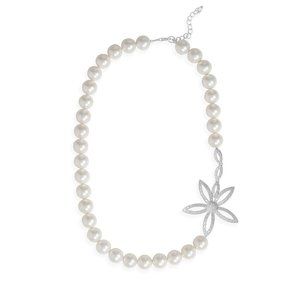 Mother of Pearl and CZ Daisy Necklace